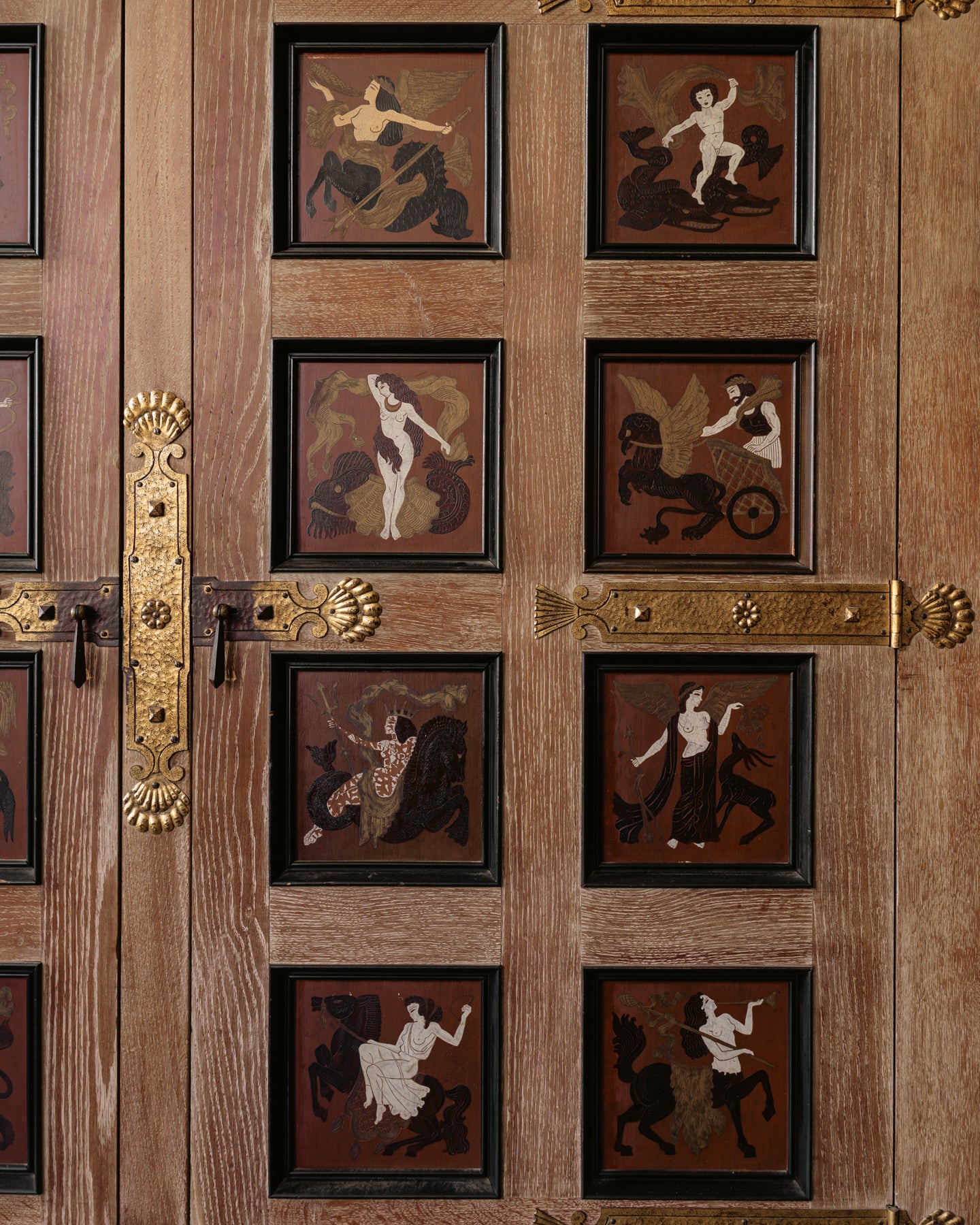 French Aesthetic Movement Limed Oak Cabinet