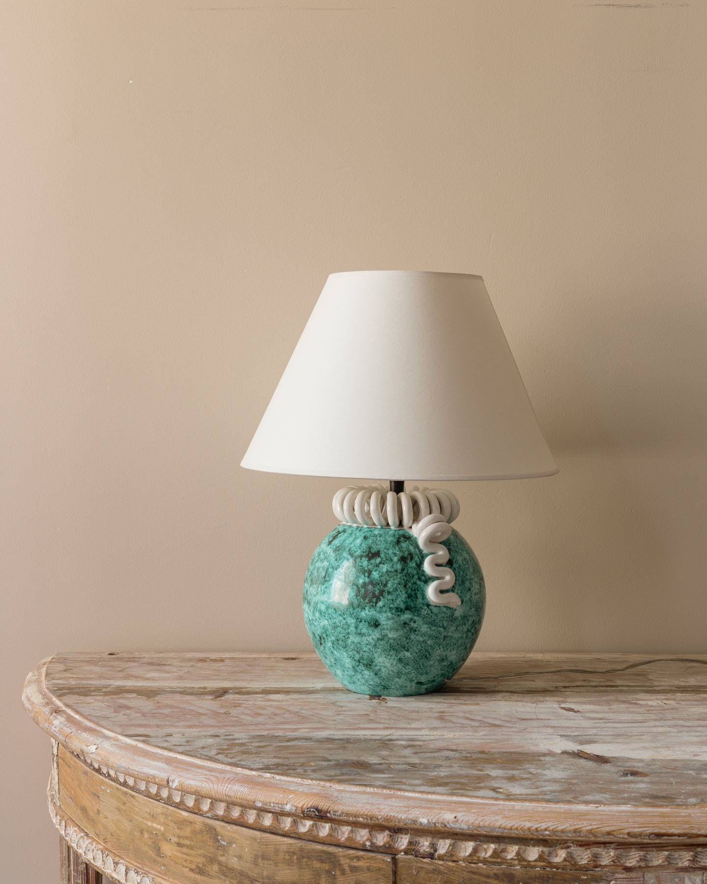 Gustave Asch Ceramic Table Lamp, France
