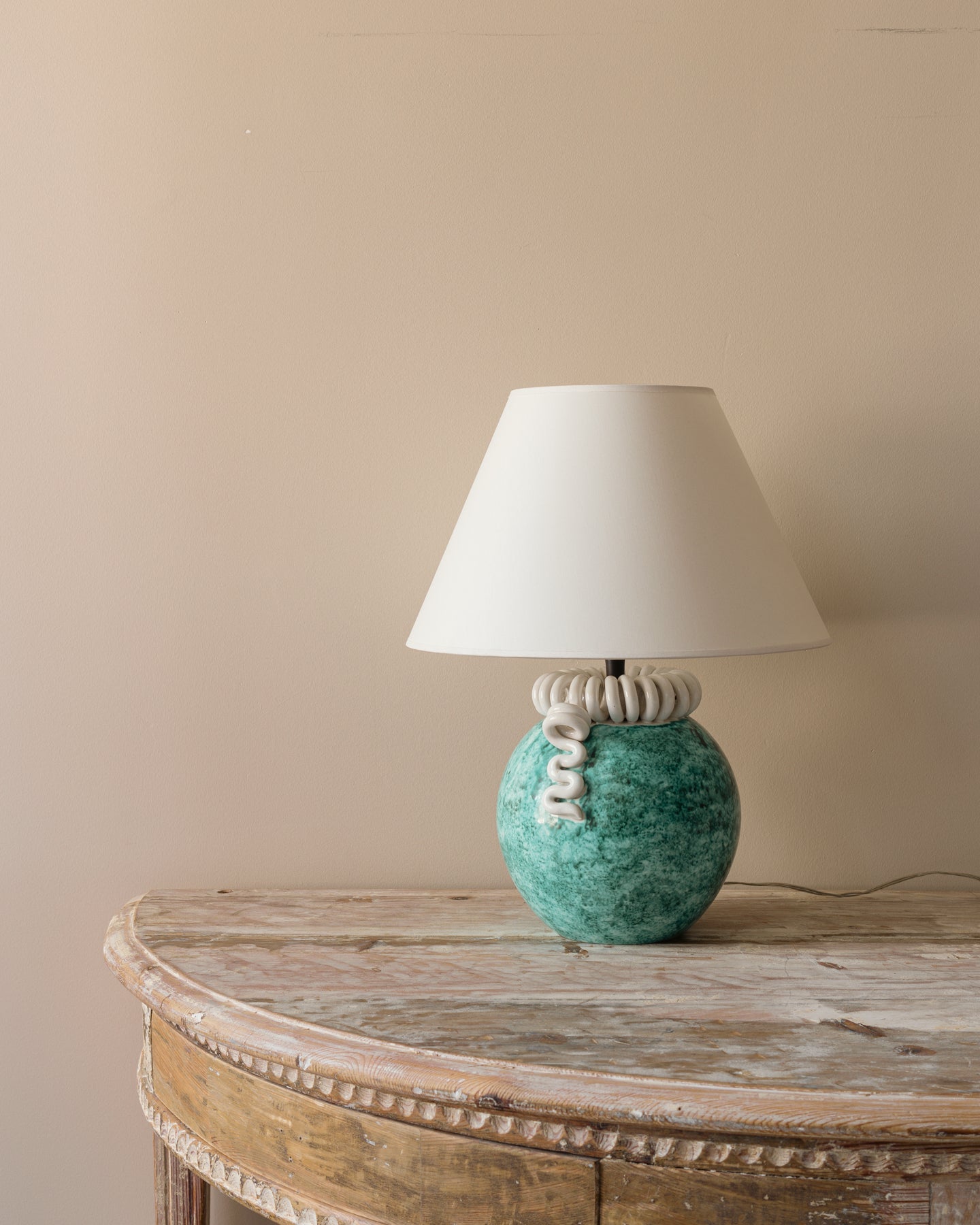 Gustave Asch Ceramic Table Lamp, France