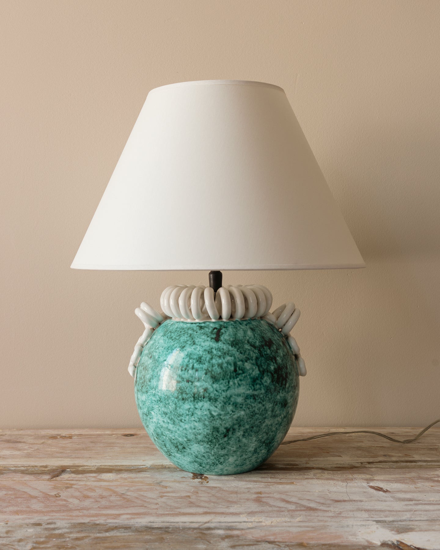 Gustave Asch Ceramic Table Lamp, France