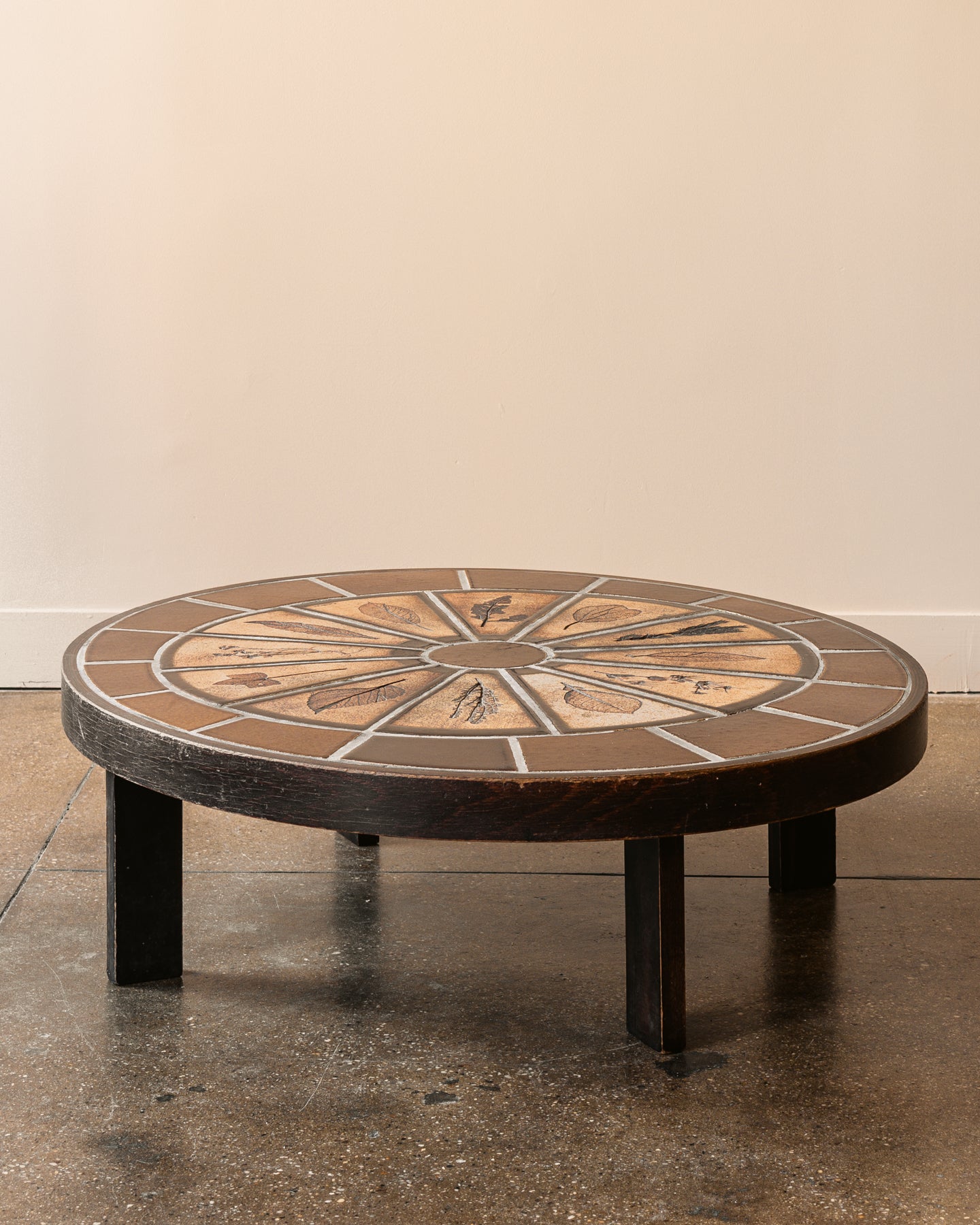 Roger Capron “Fauna Imprints” Oval Ceramic Coffee Table, France, 1960s