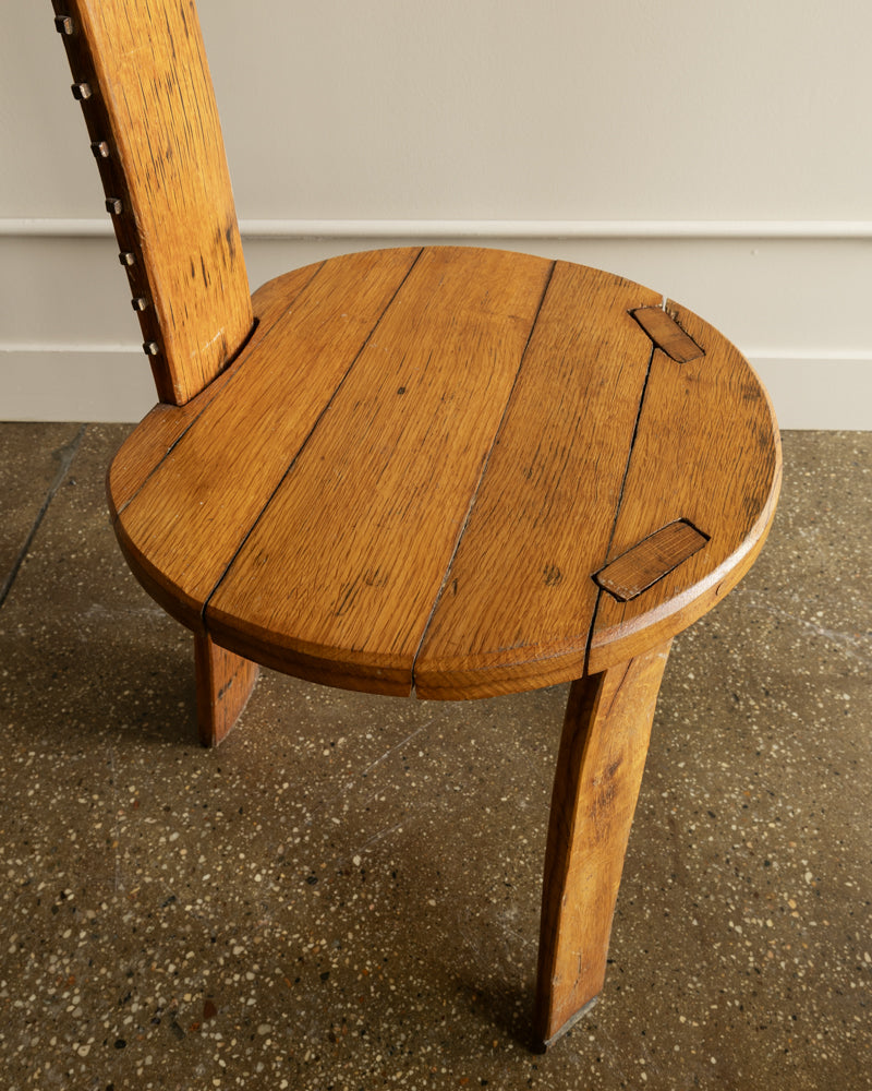 Folk Art Saw Back Side Chairs