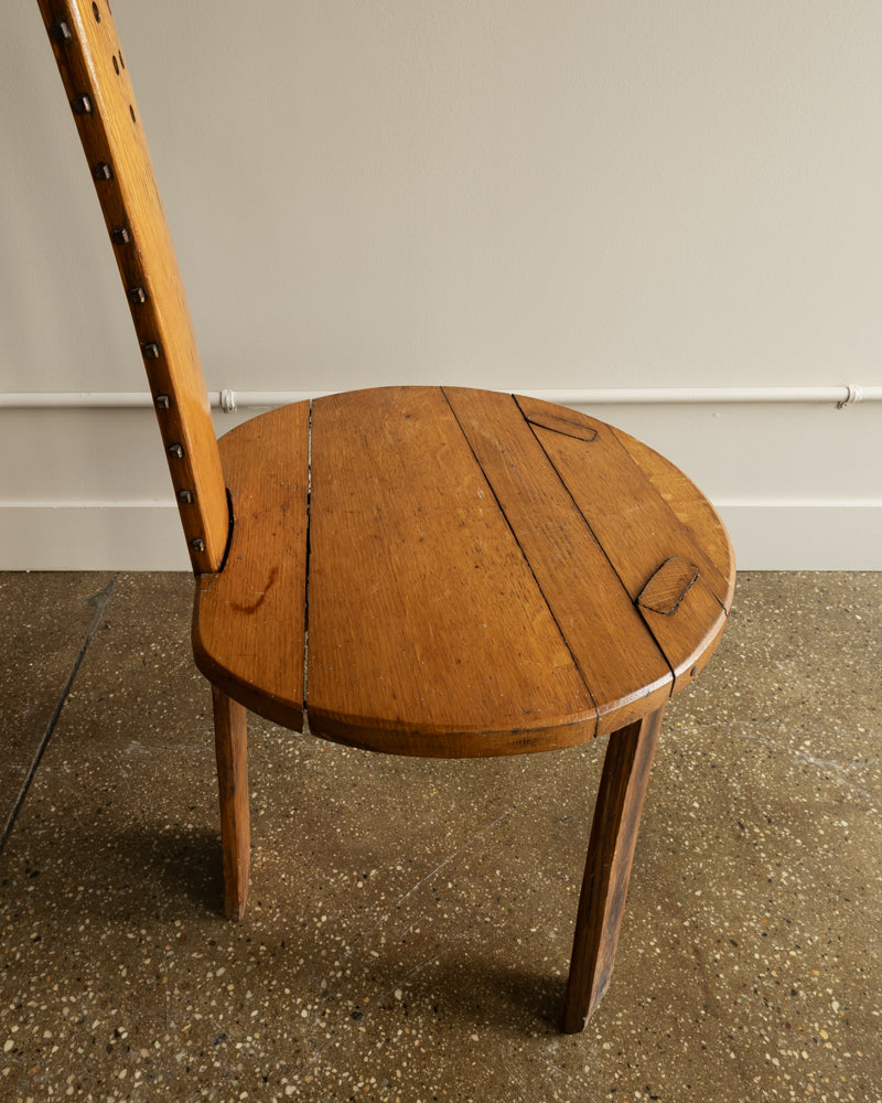 Folk Art Saw Back Side Chairs