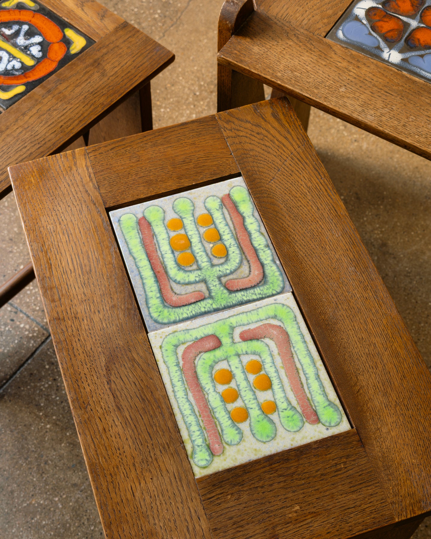 Guillerme & Chambron Stained Oak Nesting Tables