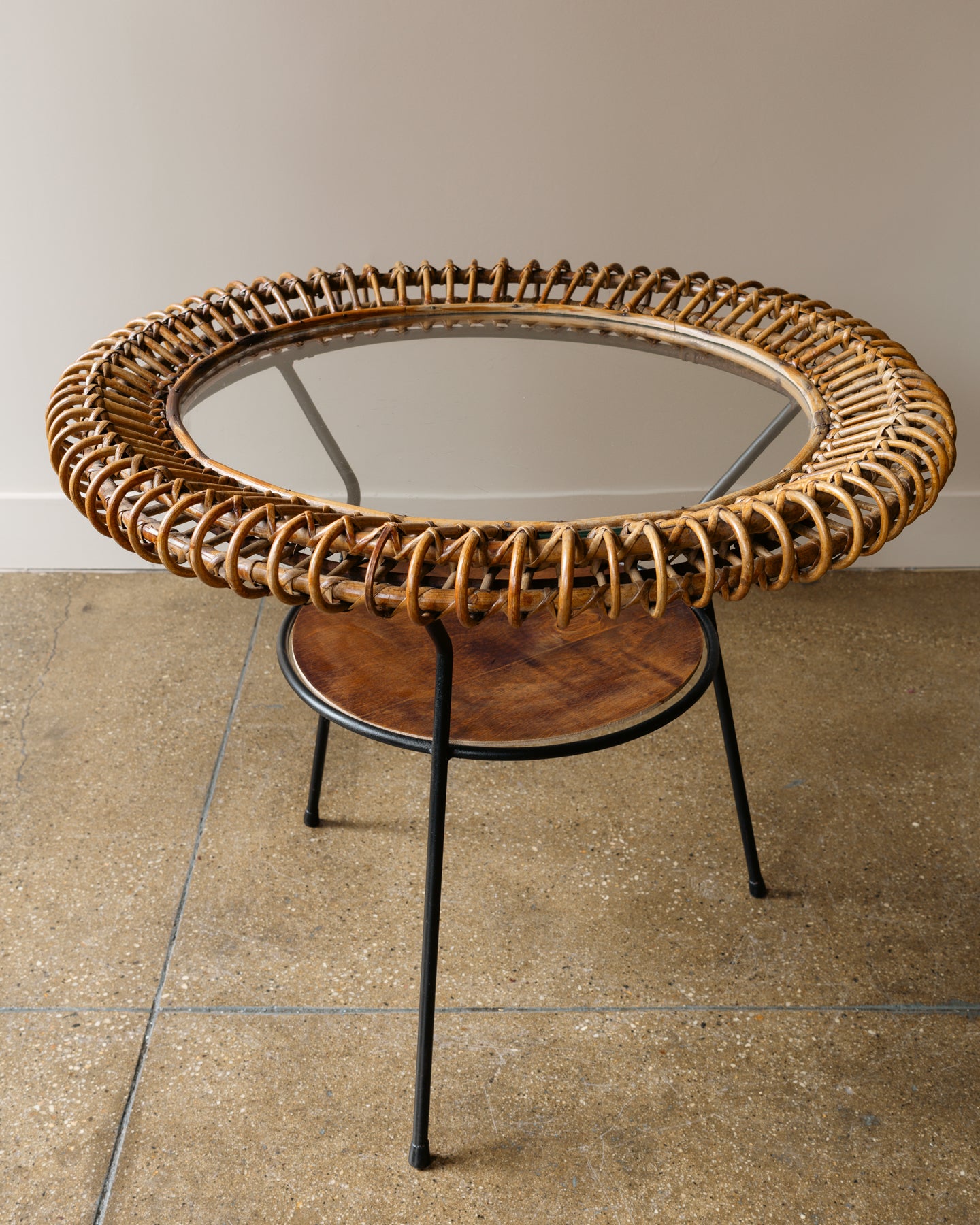 Rattan & Iron Side Table by Janine Abraham & Dirk Jan Rol