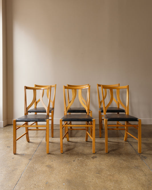 Josef Frank Set of Six Dining Chairs, Model B 2027