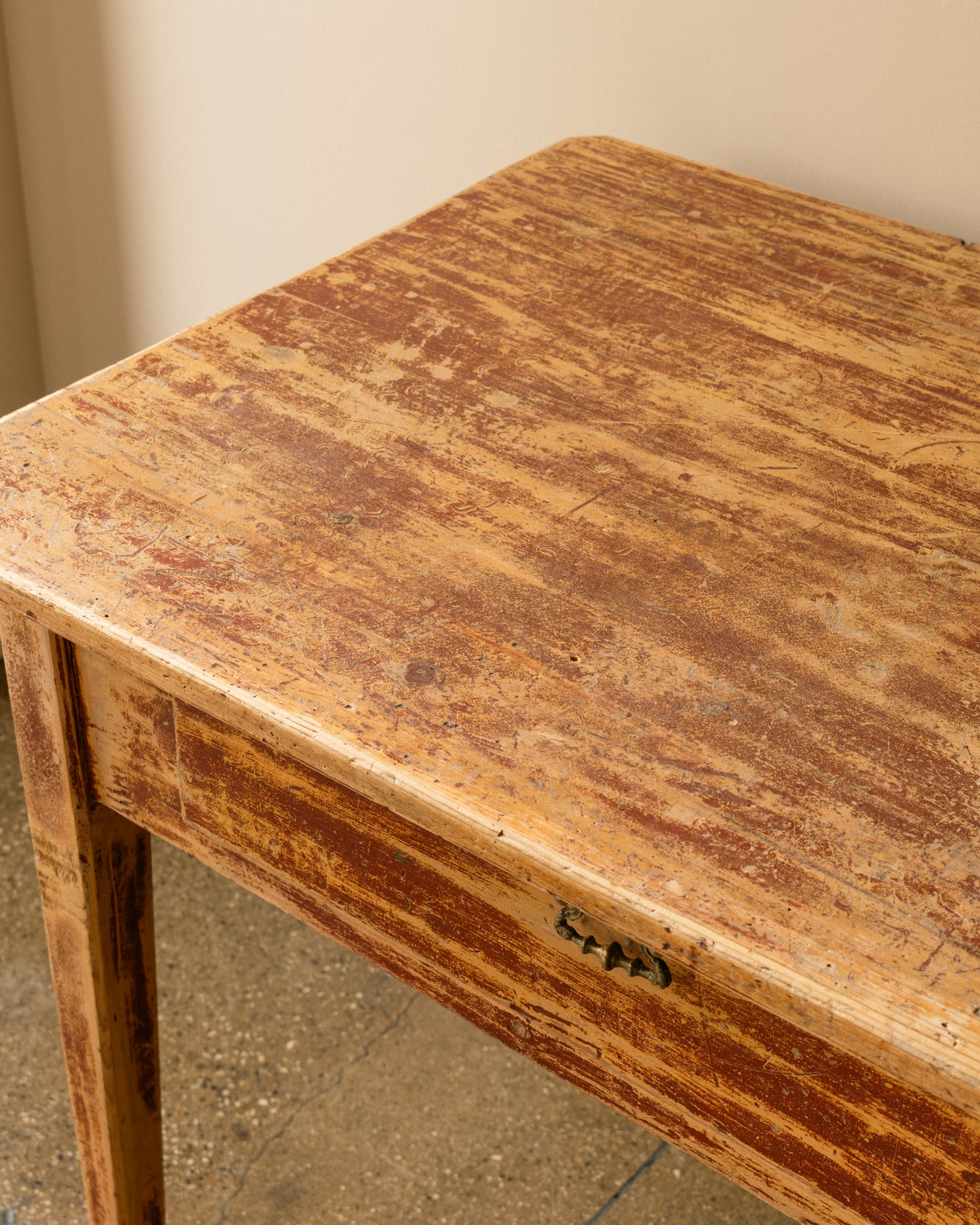 Painted Pine Table, Sweden, 19th Century
