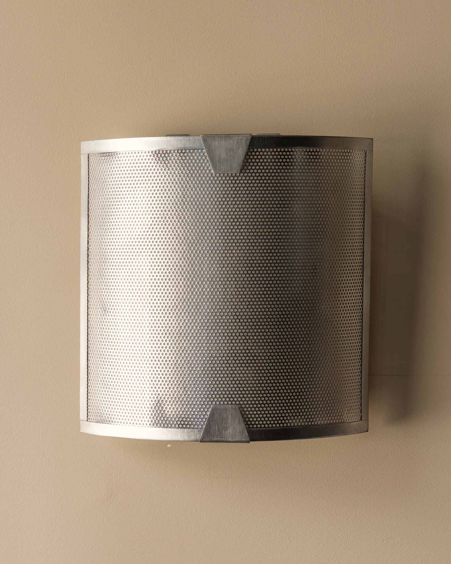 Postmodern Perforated Aluminum Sconce