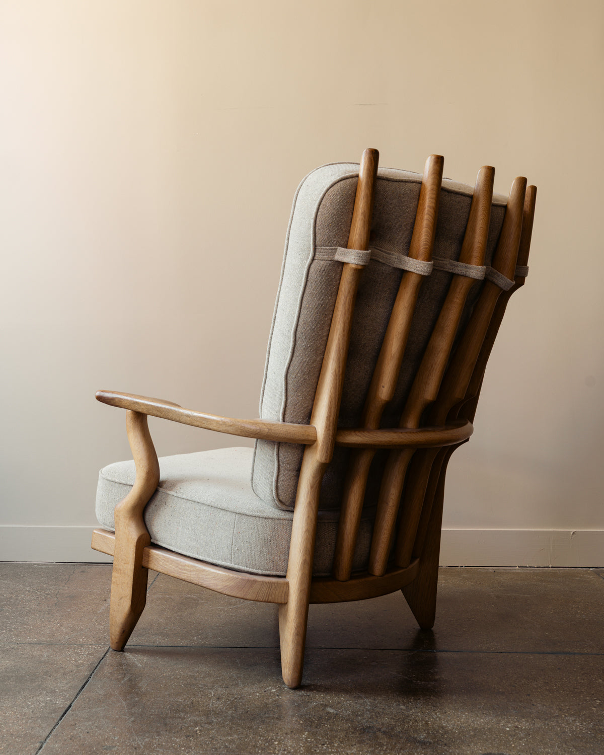'Grand Repos' Lounge Chair in Oak by Guillerme & Chambron for Votre Maison