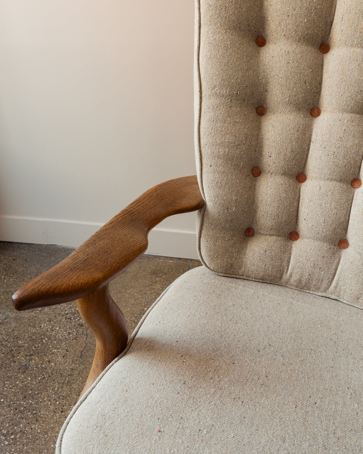 'Grand Repos' Lounge Chair in Oak by Guillerme & Chambron for Votre Maison