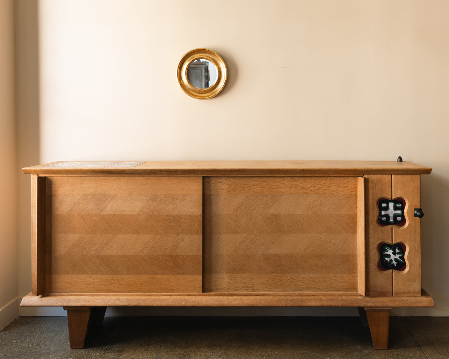 Guillerme & Chambron Oak and Ceramic Buffet