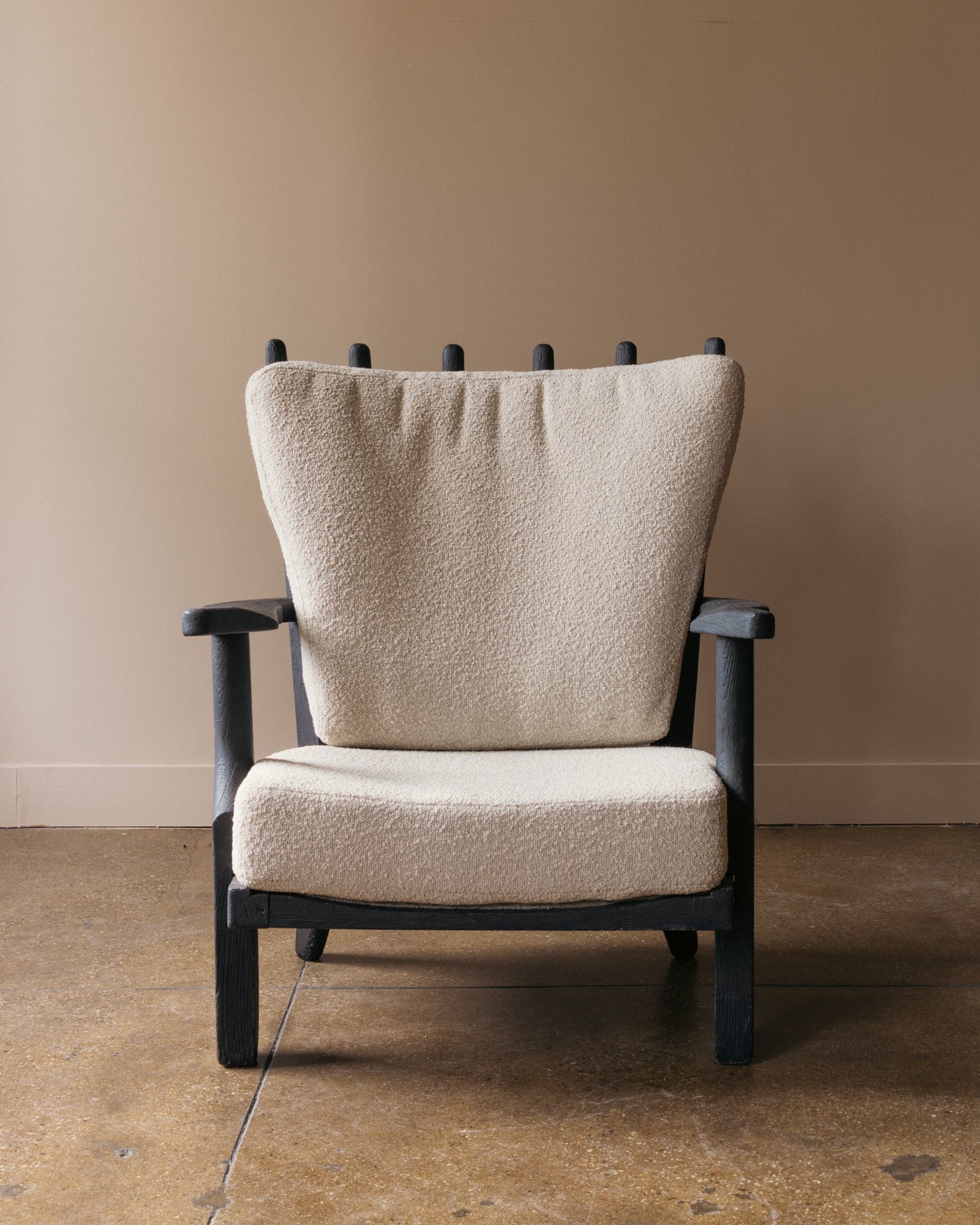 Guillerme & Chambron Ebonized Mid Repos Lounge Chair