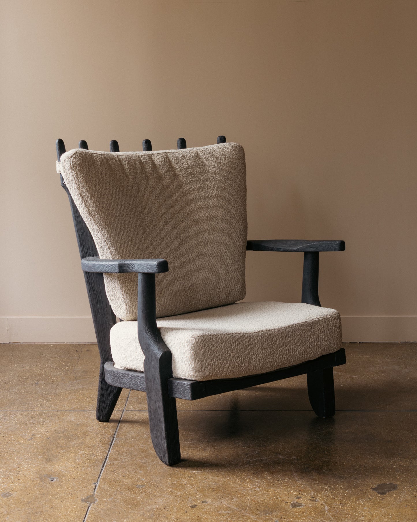Guillerme & Chambron Ebonized Mid Repos Lounge Chair