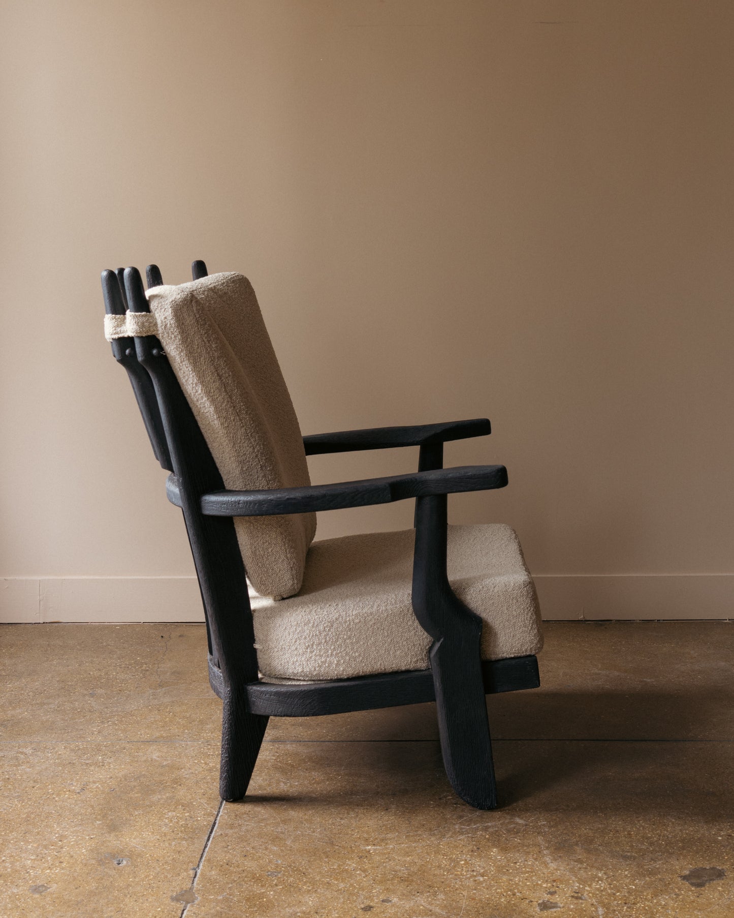 Guillerme & Chambron Ebonized Mid Repos Lounge Chair