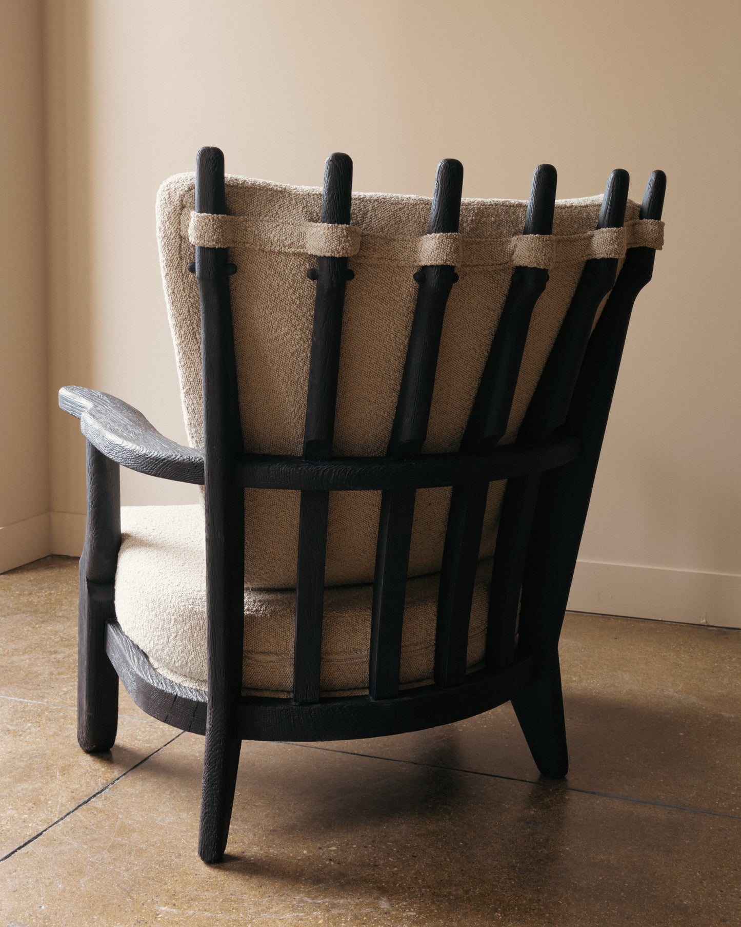 Guillerme & Chambron Ebonized Mid Repos Lounge Chair