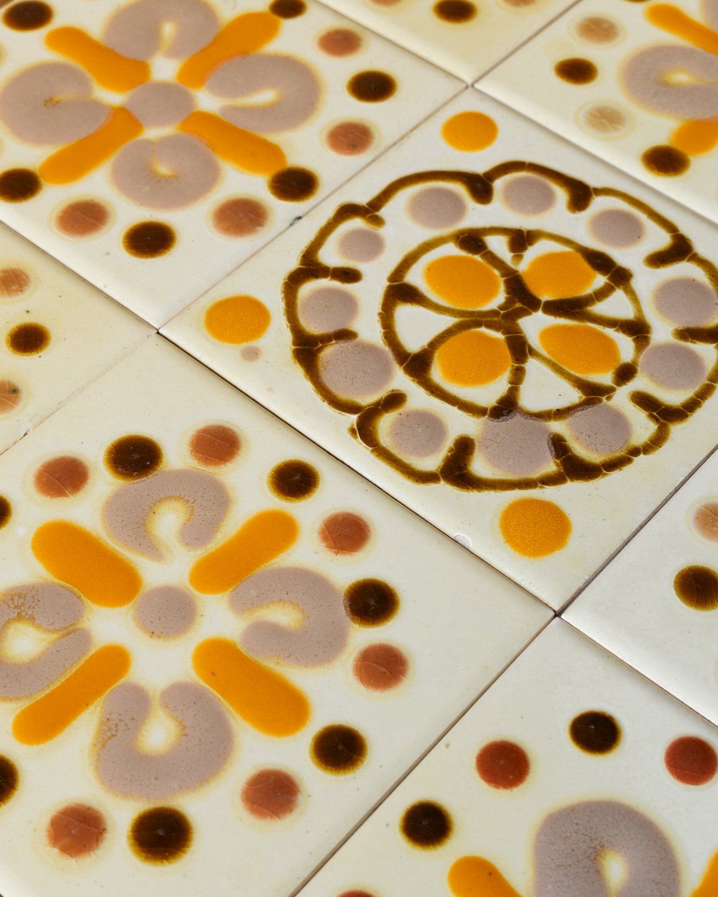 Guillerme & Chambron Oak and Ceramic Tile Side Table