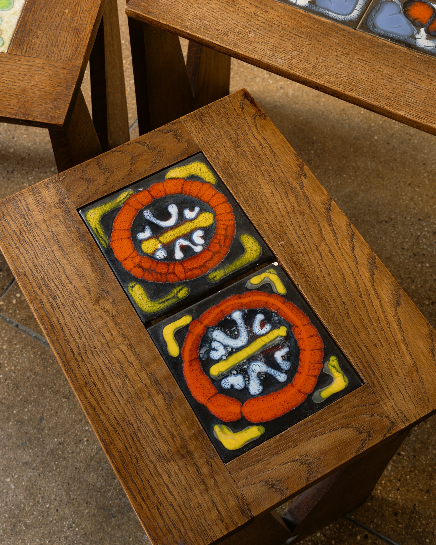 Guillerme & Chambron Stained Oak Nesting Tables
