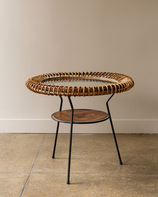 Rattan & Iron Side Table by Janine Abraham & Dirk Jan Rol