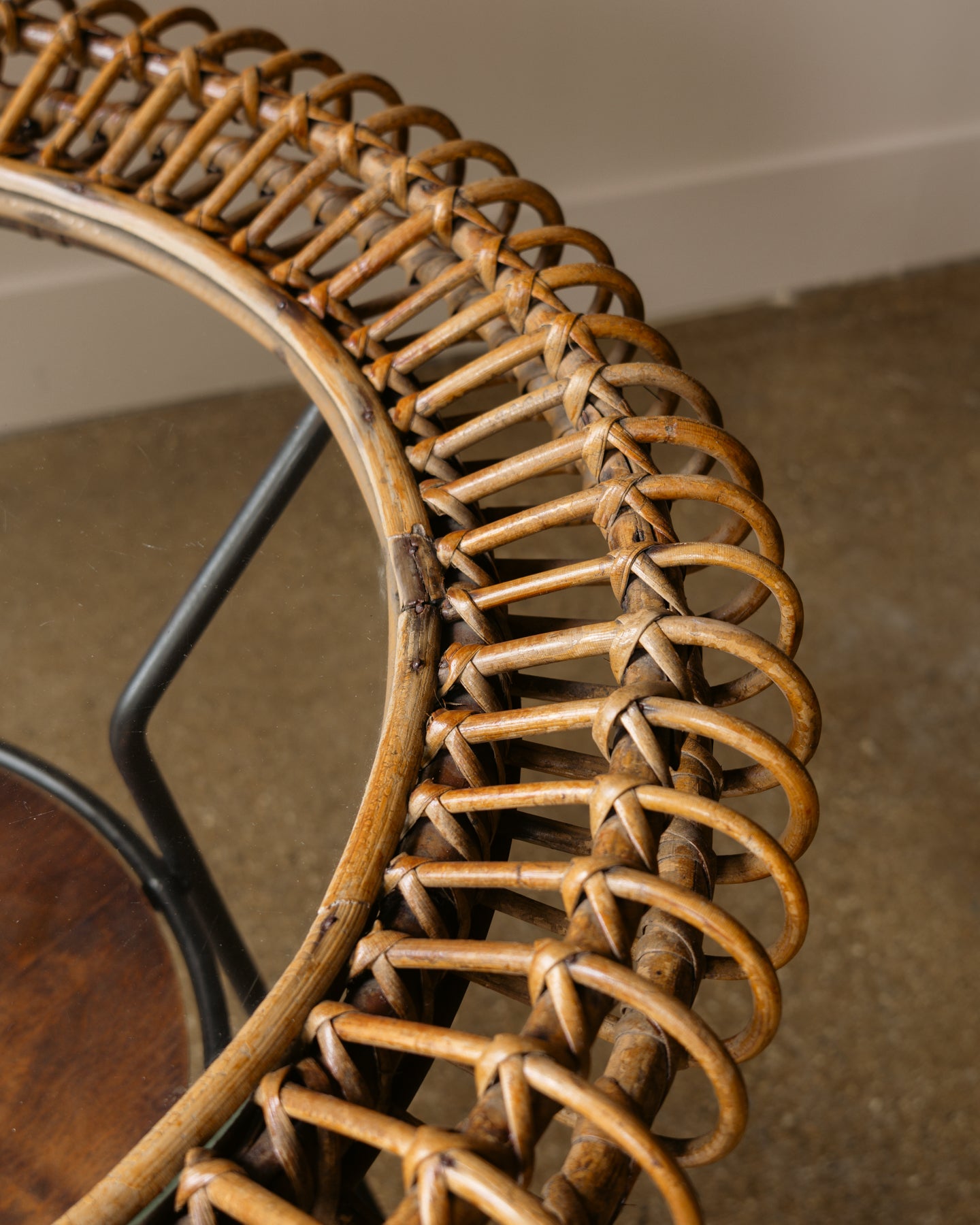 Rattan & Iron Side Table by Janine Abraham & Dirk Jan Rol