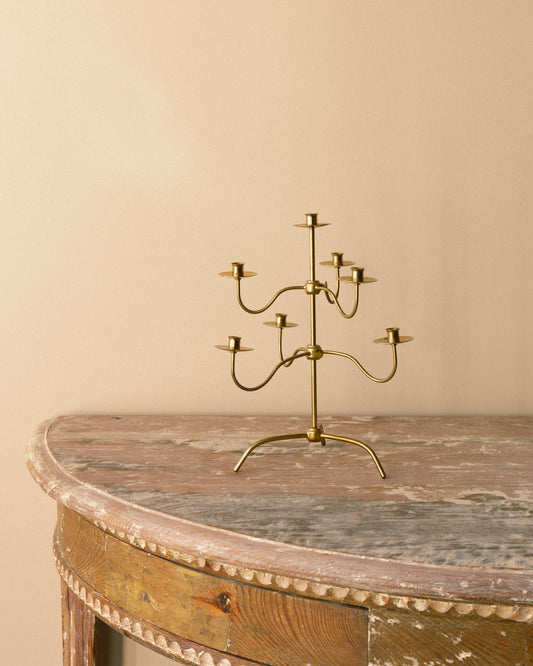 Josef Frank for Svenskt Tenn Seven-Arm Brass Candelabra