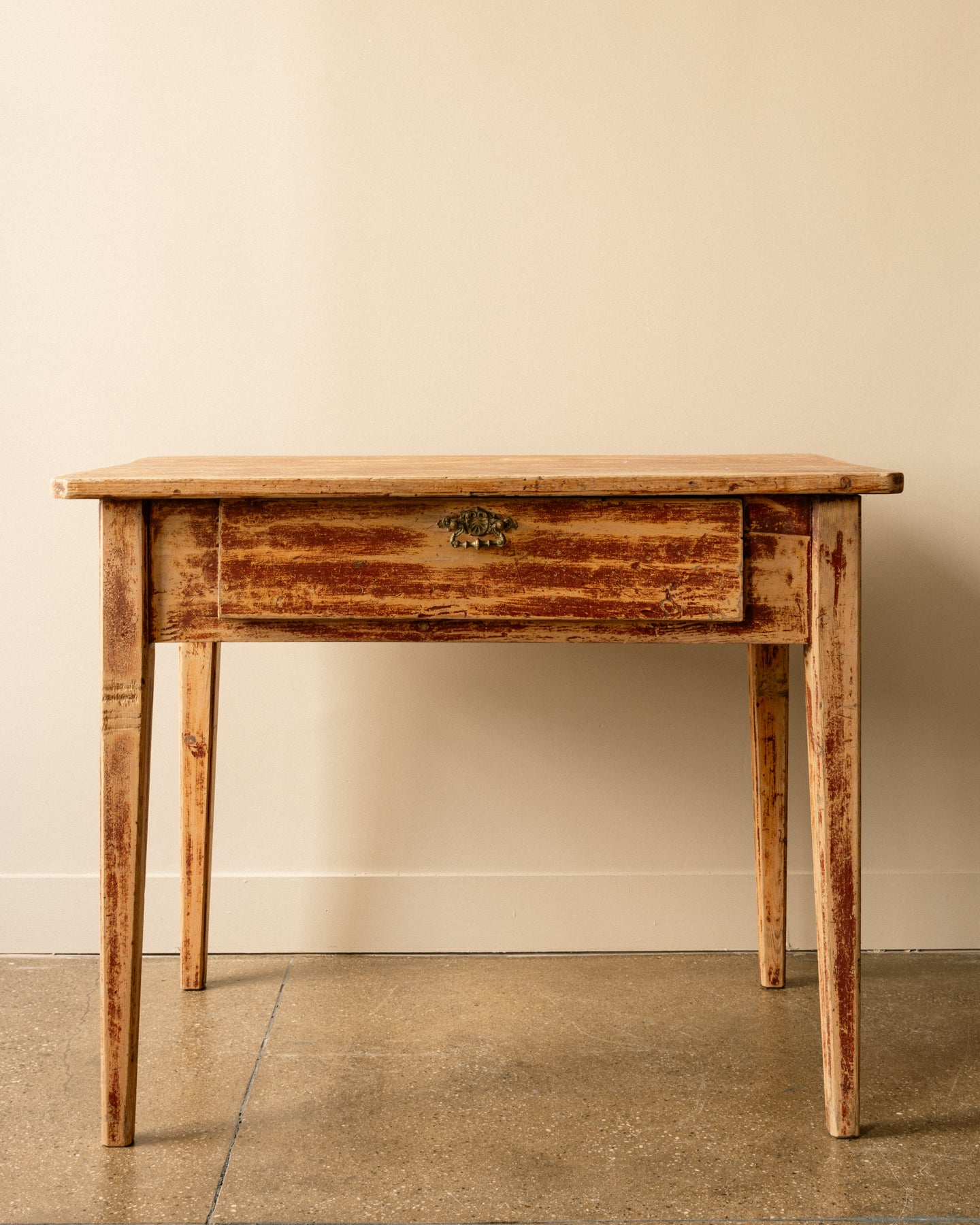 Painted Pine Table, Sweden, 19th Century