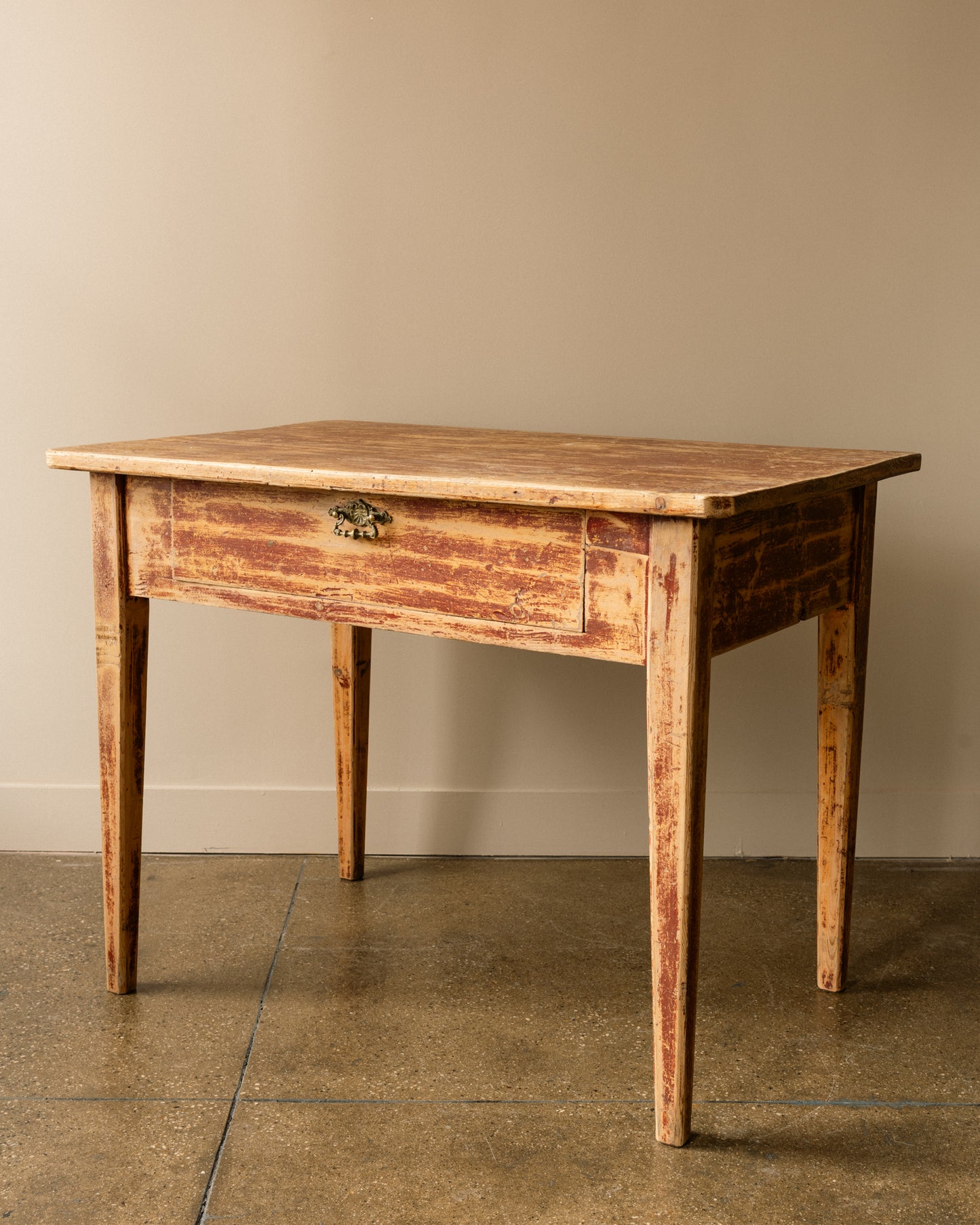 Painted Pine Table, Sweden, 19th Century