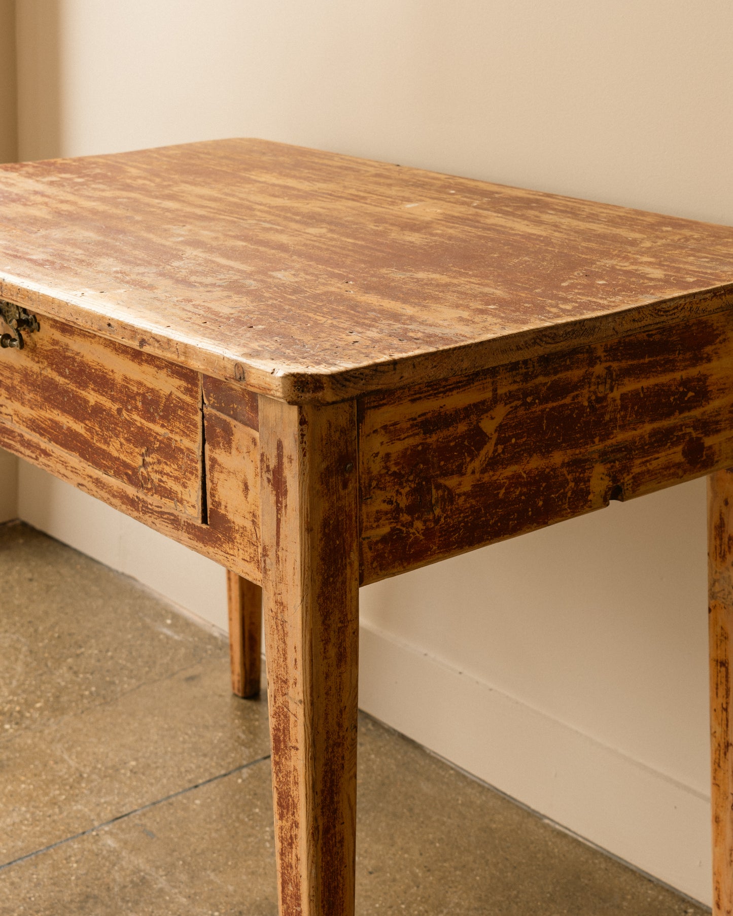 Painted Pine Table, Sweden, 19th Century