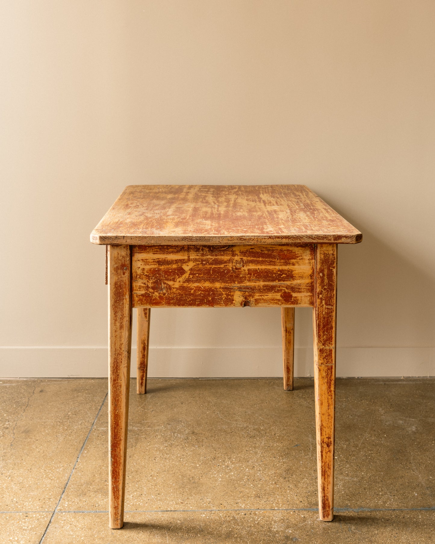 Painted Pine Table, Sweden, 19th Century